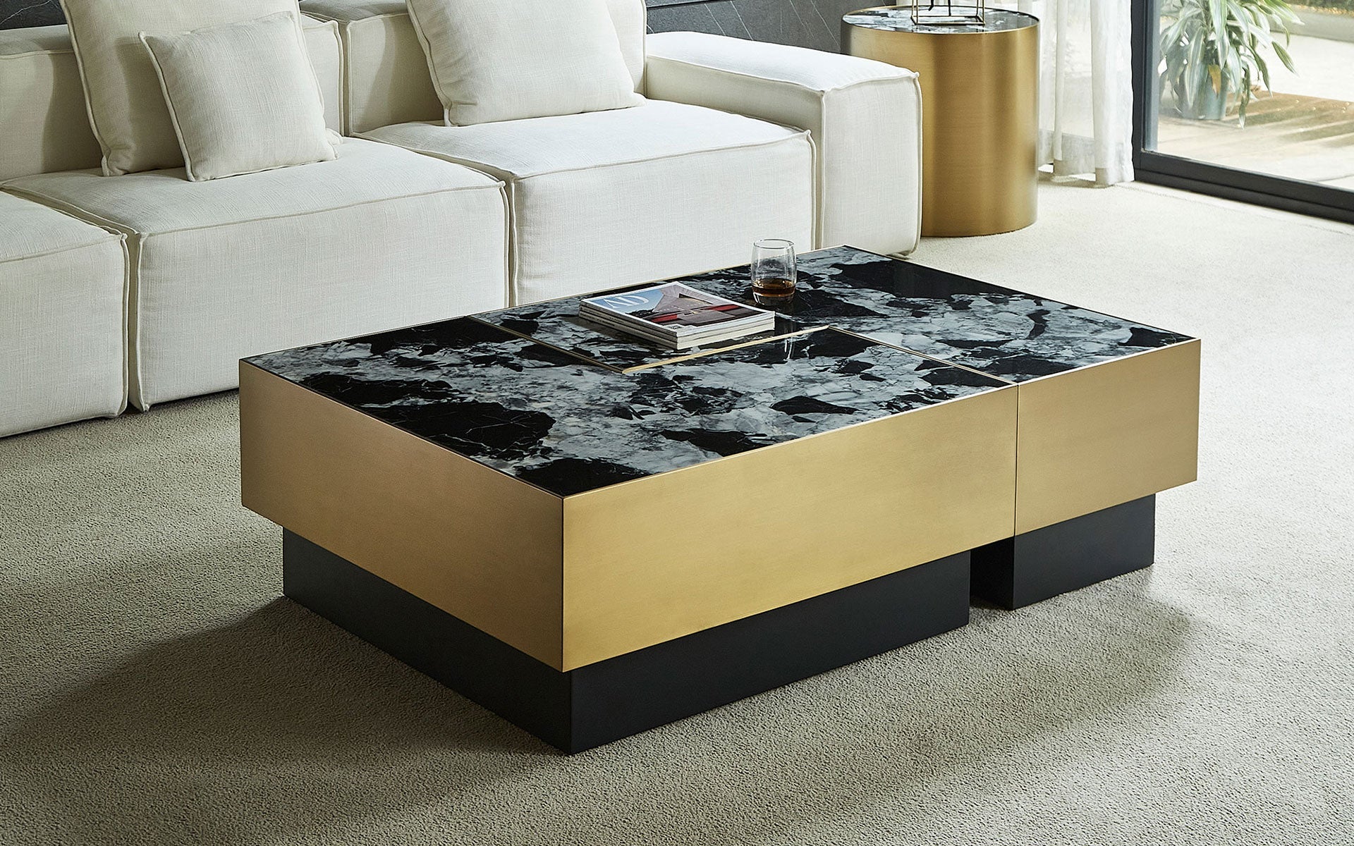 Isidore Marble Rectangle Coffee Table - Image 2