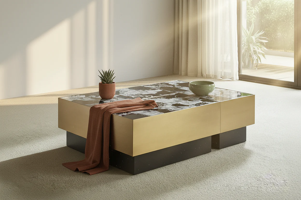 Isidore Marble Rectangle Coffee Table - Image 6