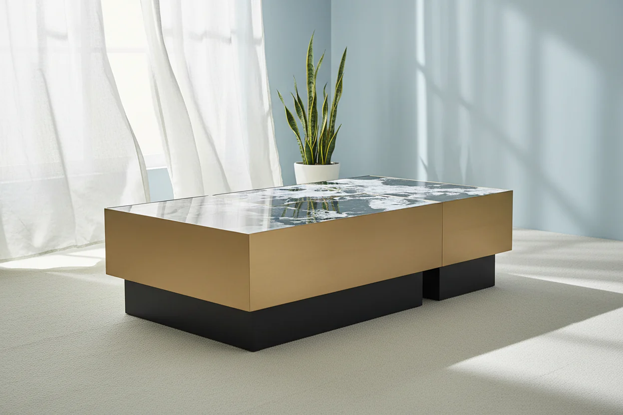 Isidore Marble Rectangle Coffee Table - Image 7