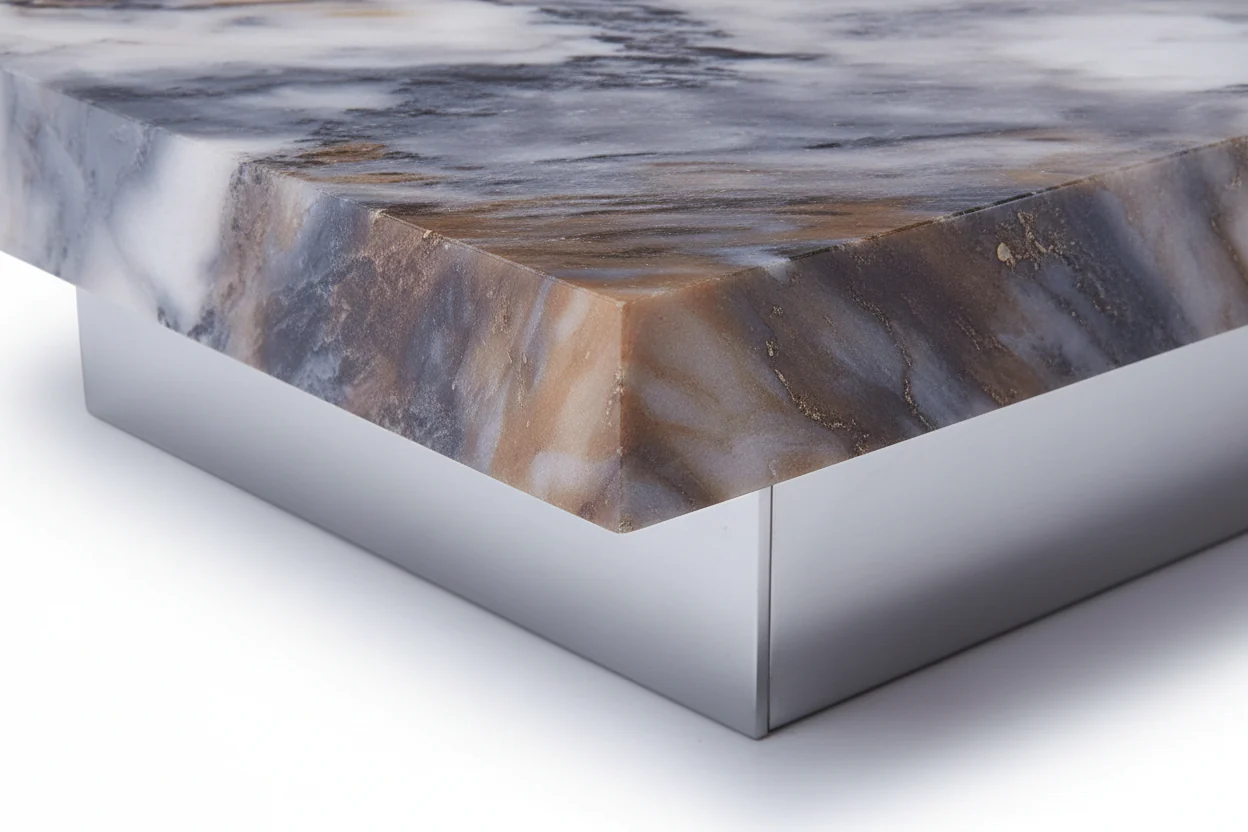 Ivory Sintered Stone Rectangle Coffee Table - Image 8