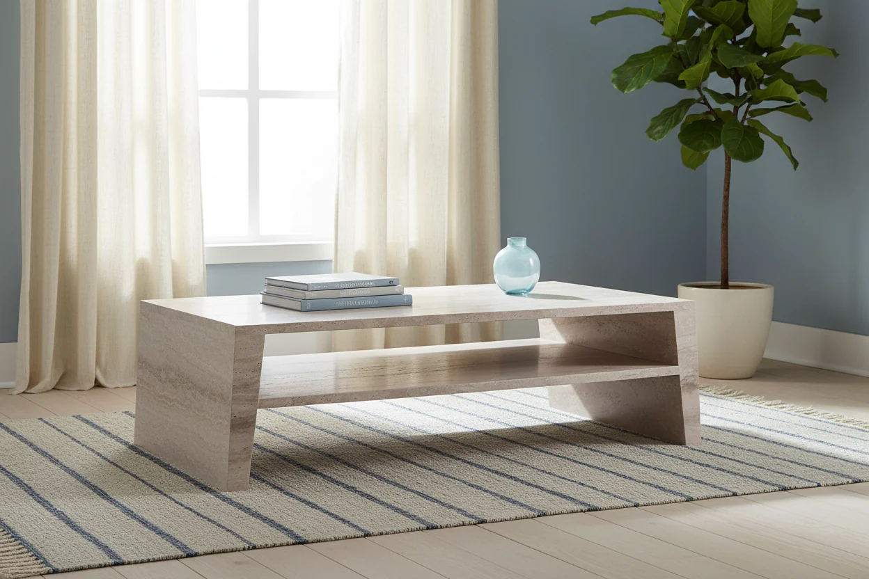 Jonquil Travertine Rectangle Coffee Table - Image 5