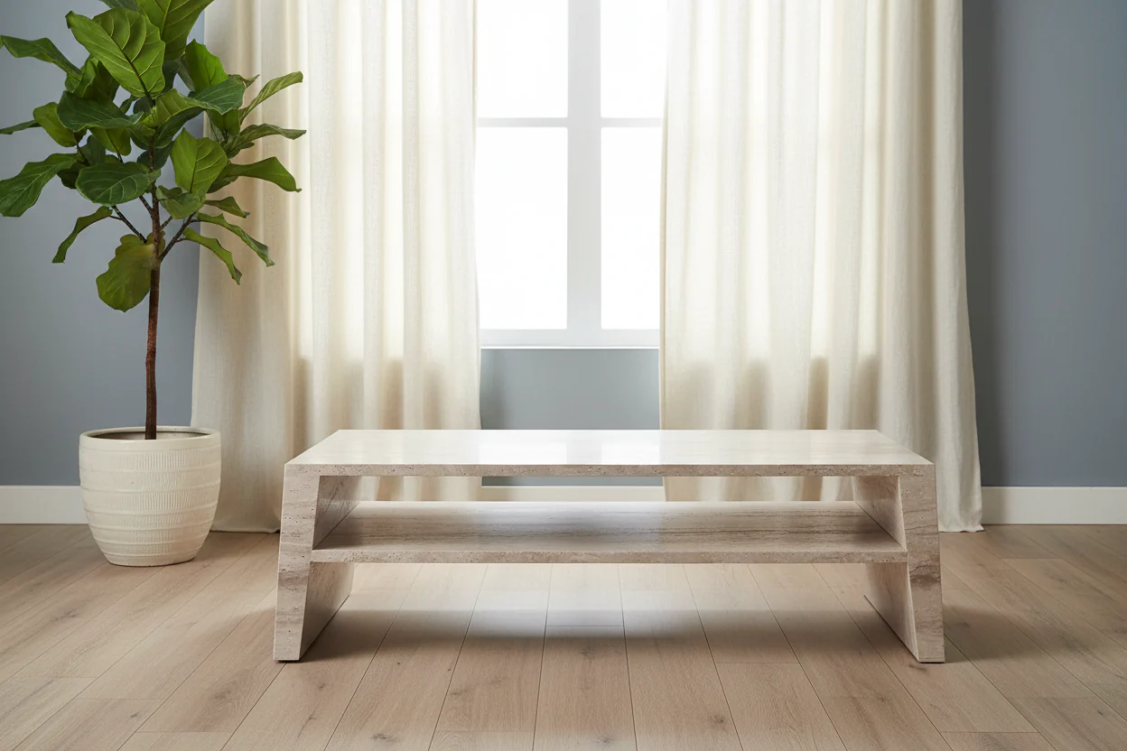 Jonquil Travertine Rectangle Coffee Table - Image 6