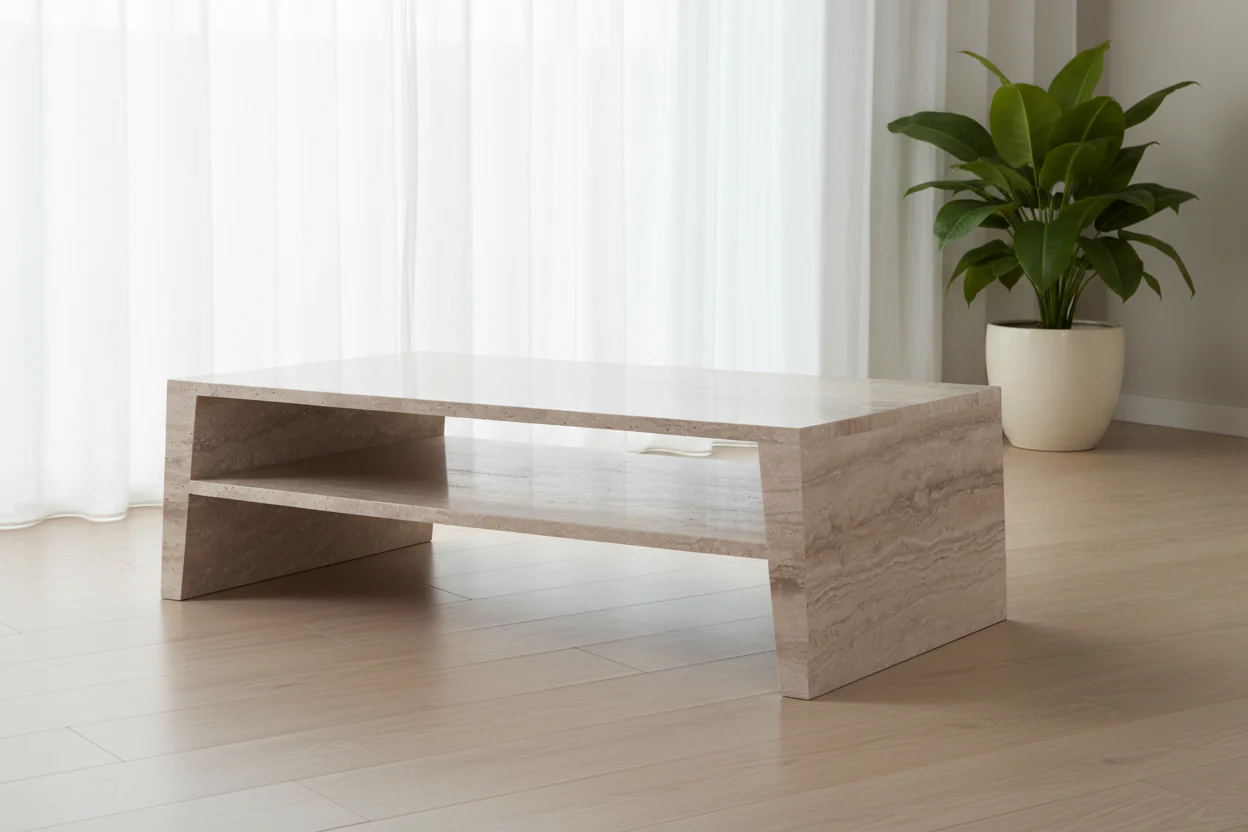 Jonquil Travertine Rectangle Coffee Table - Image 8
