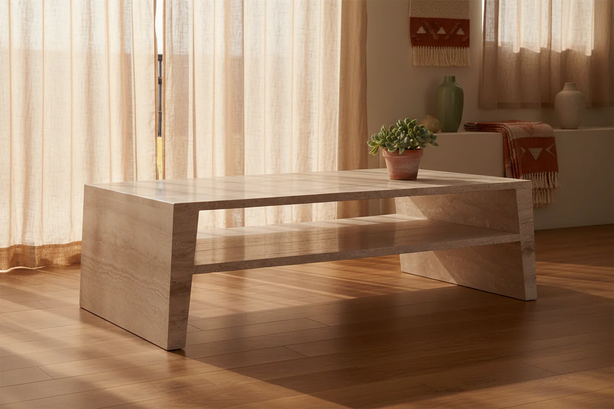 Jonquil Travertine Rectangle Coffee Table - Image 9