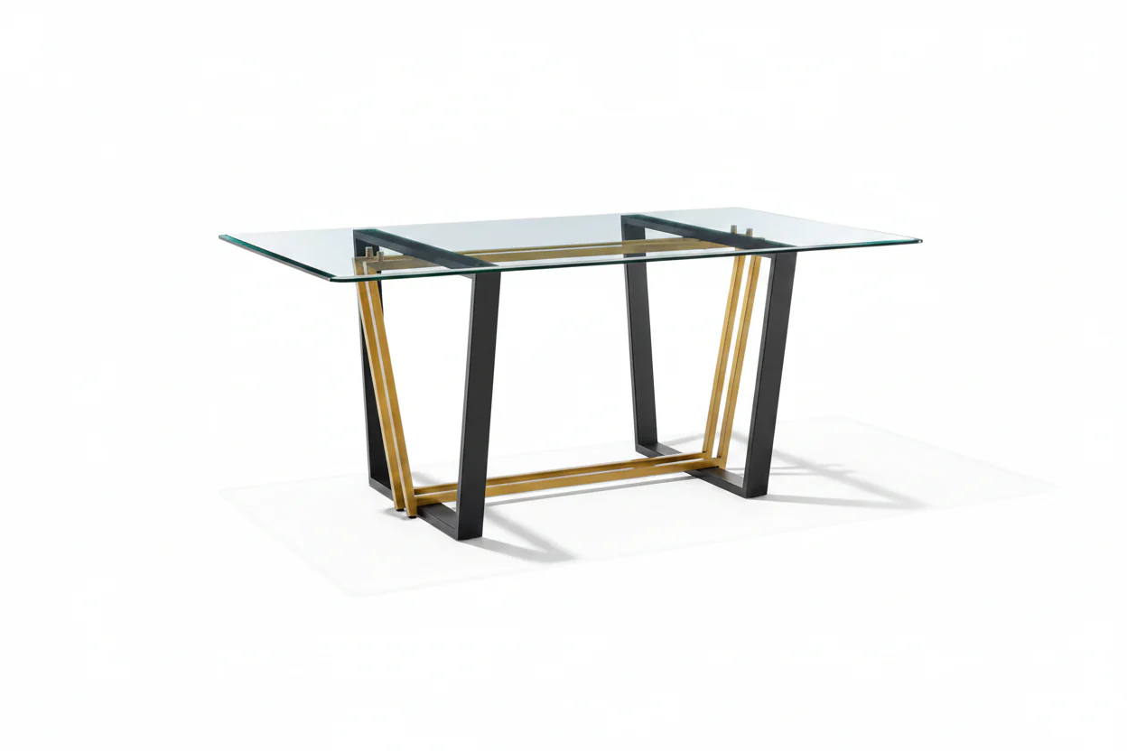 Kai Rectangular Glass Dining Table