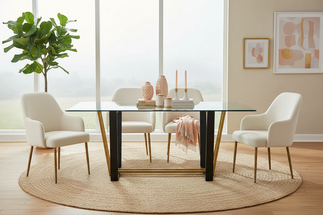 Kai Rectangular Glass Dining Table - Image 10