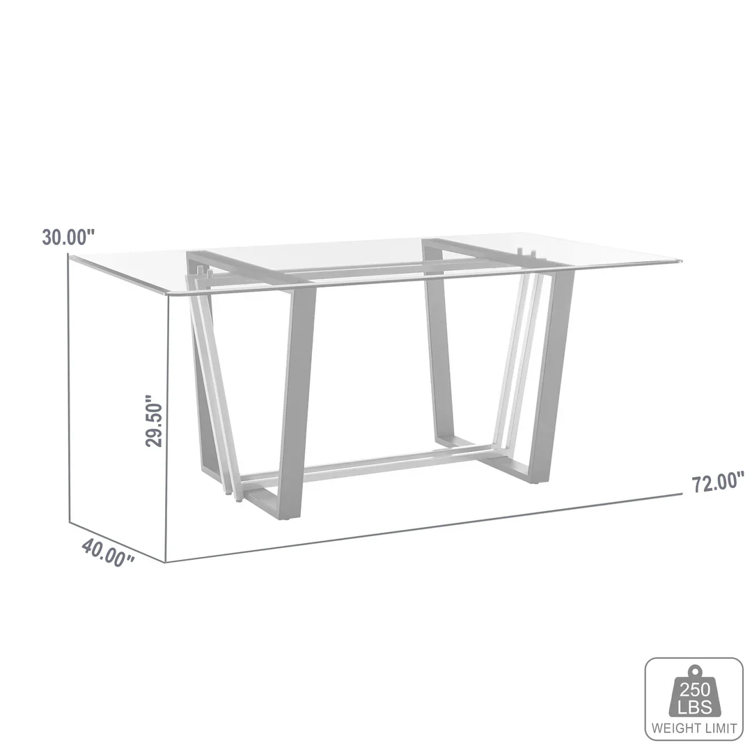 Kai Rectangular Glass Dining Table - Image 19
