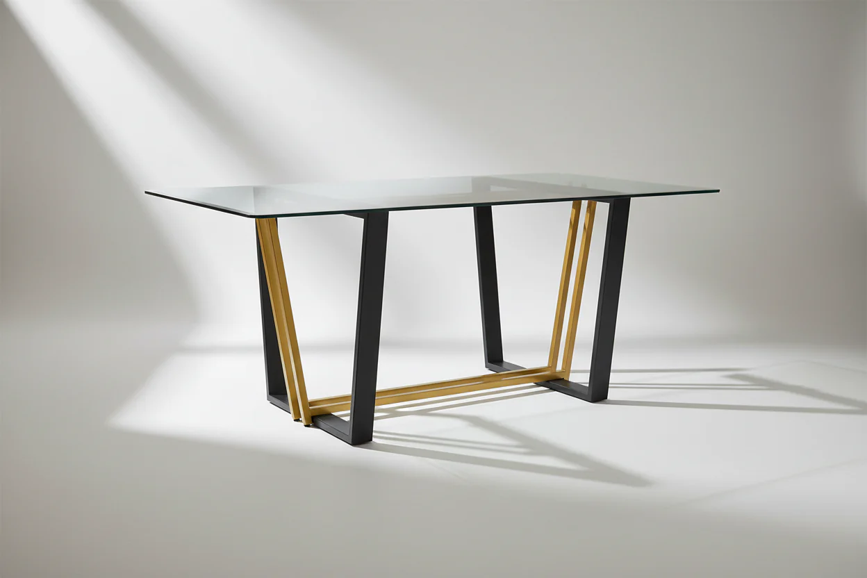 Kai Rectangular Glass Dining Table - Image 2