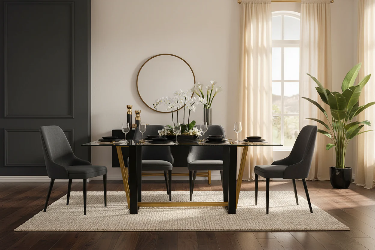 Kai Rectangular Glass Dining Table - Image 4