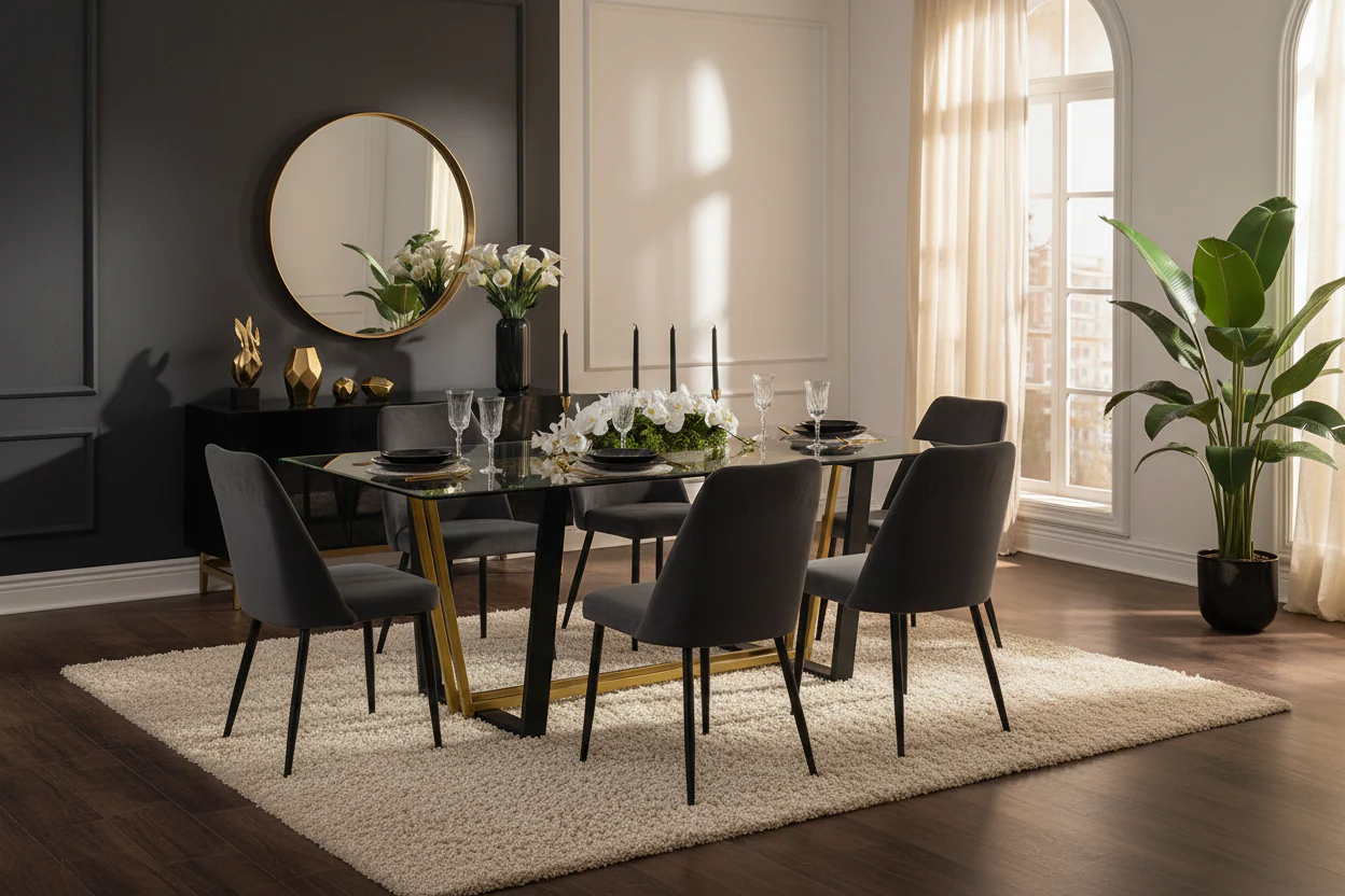 Kai Rectangular Glass Dining Table - Image 5