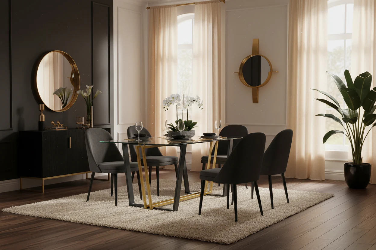 Kai Rectangular Glass Dining Table - Image 6