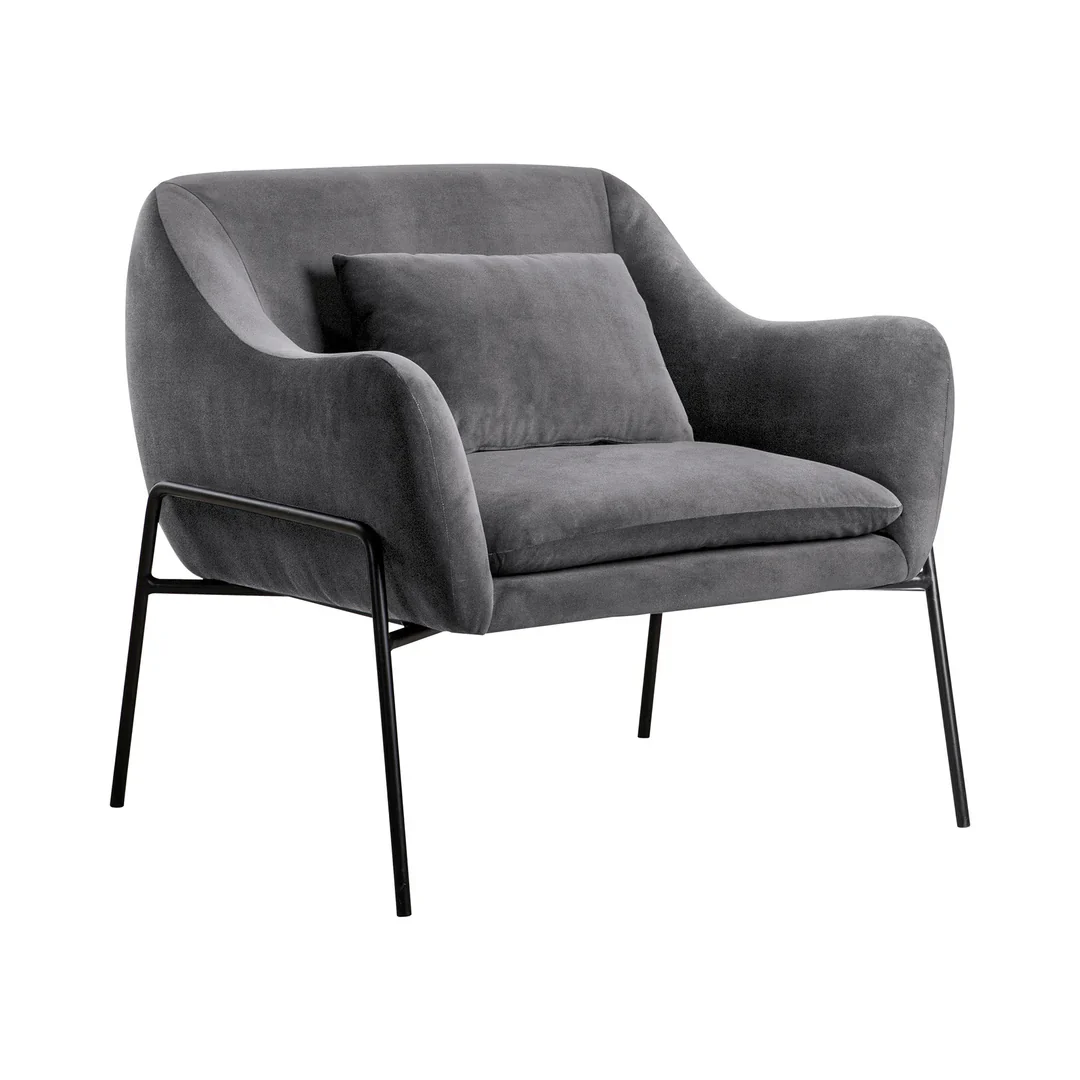 Karen Contemporary Velvet Lounge Chair - Image 10