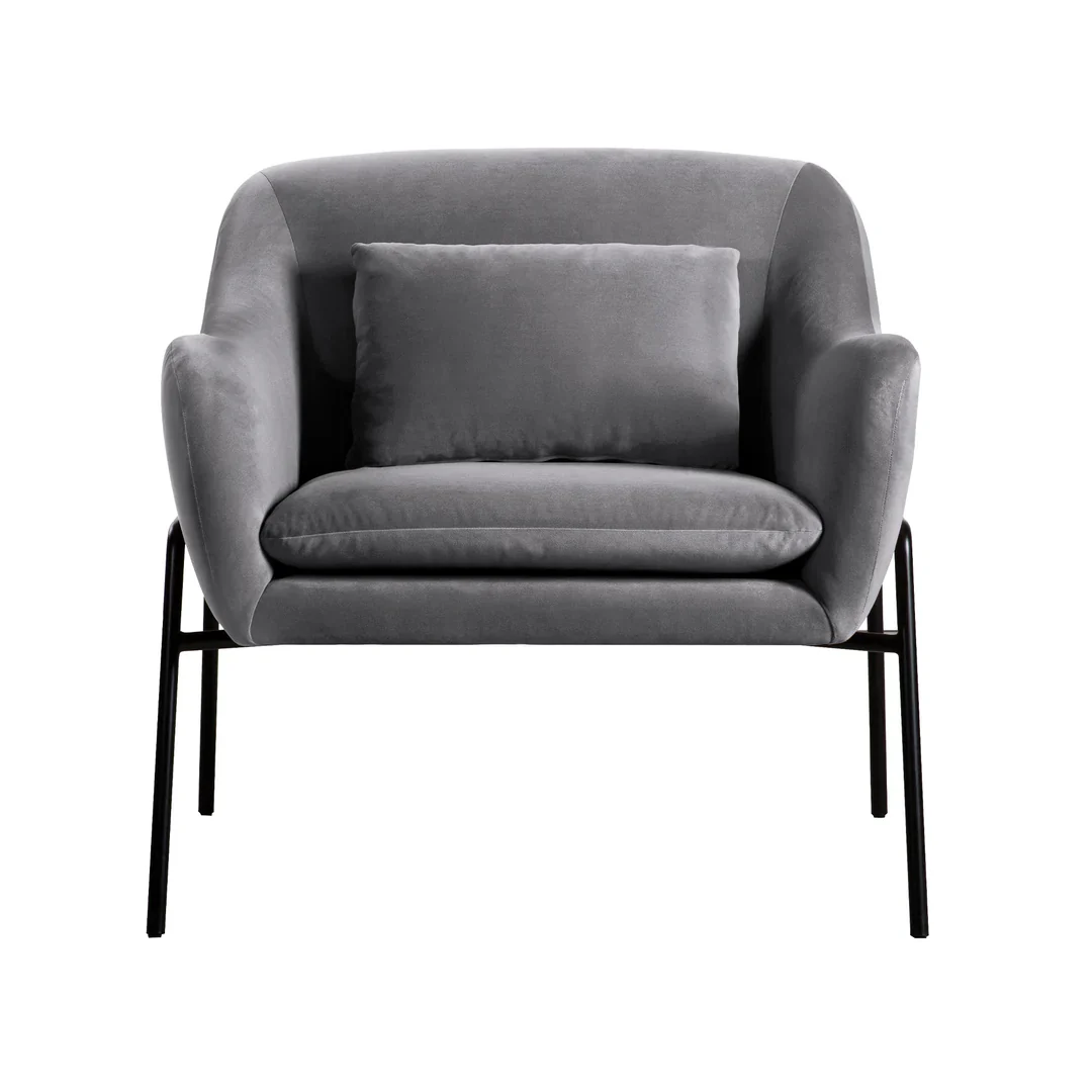 Karen Contemporary Velvet Lounge Chair - Image 11
