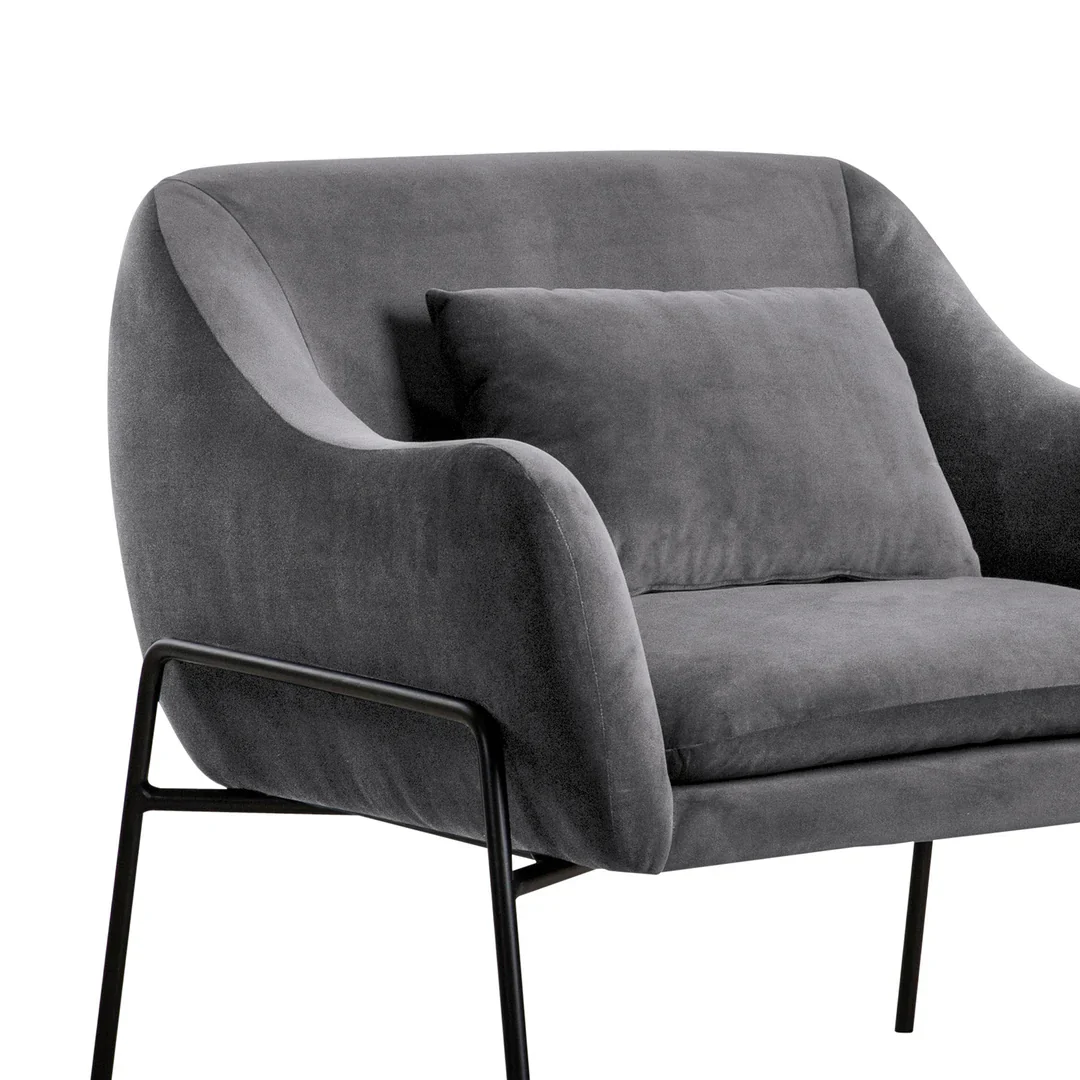 Karen Contemporary Velvet Lounge Chair - Image 13