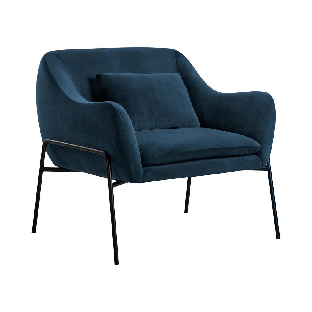 Karen Contemporary Velvet Lounge Chair - Image 2