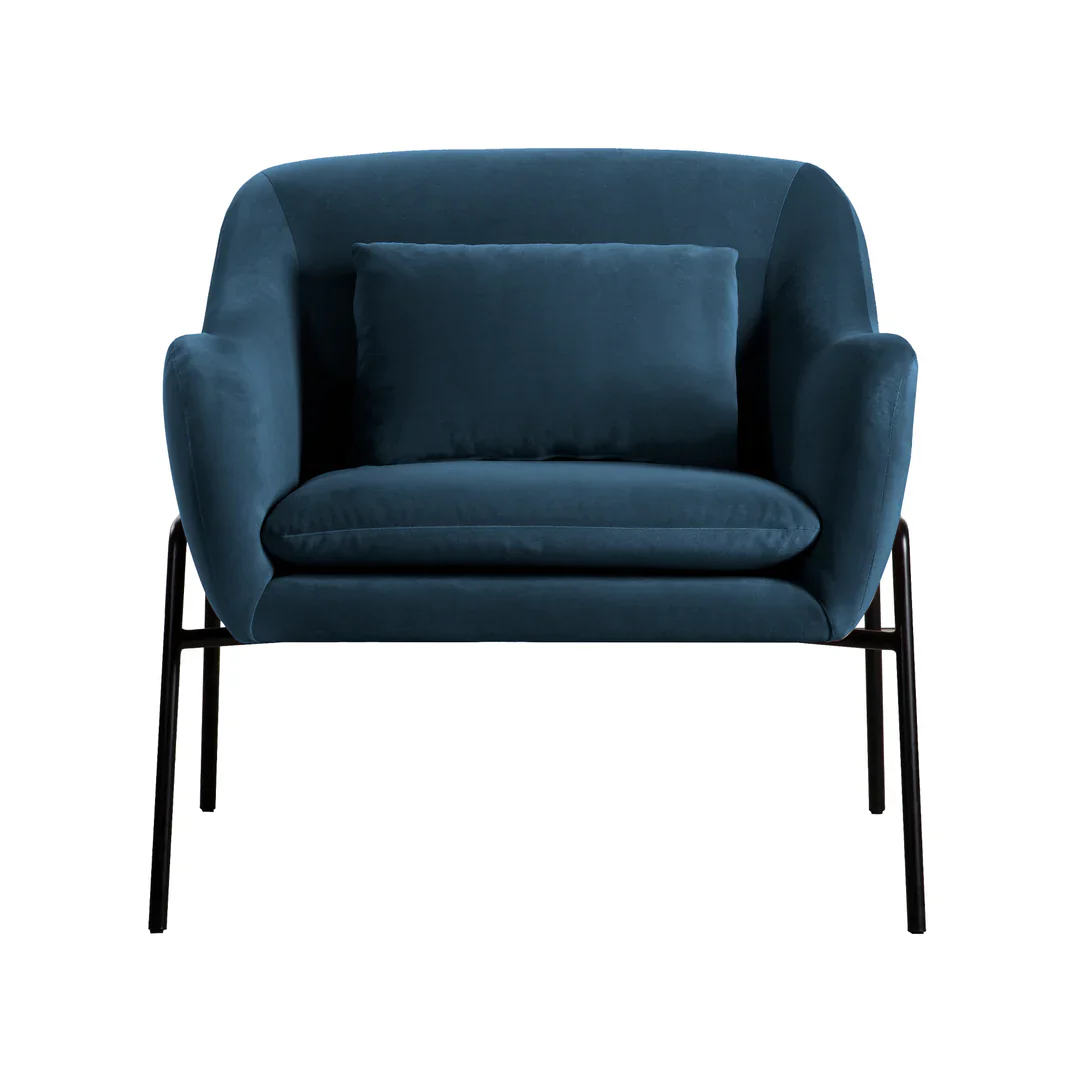 Karen Contemporary Velvet Lounge Chair - Image 3
