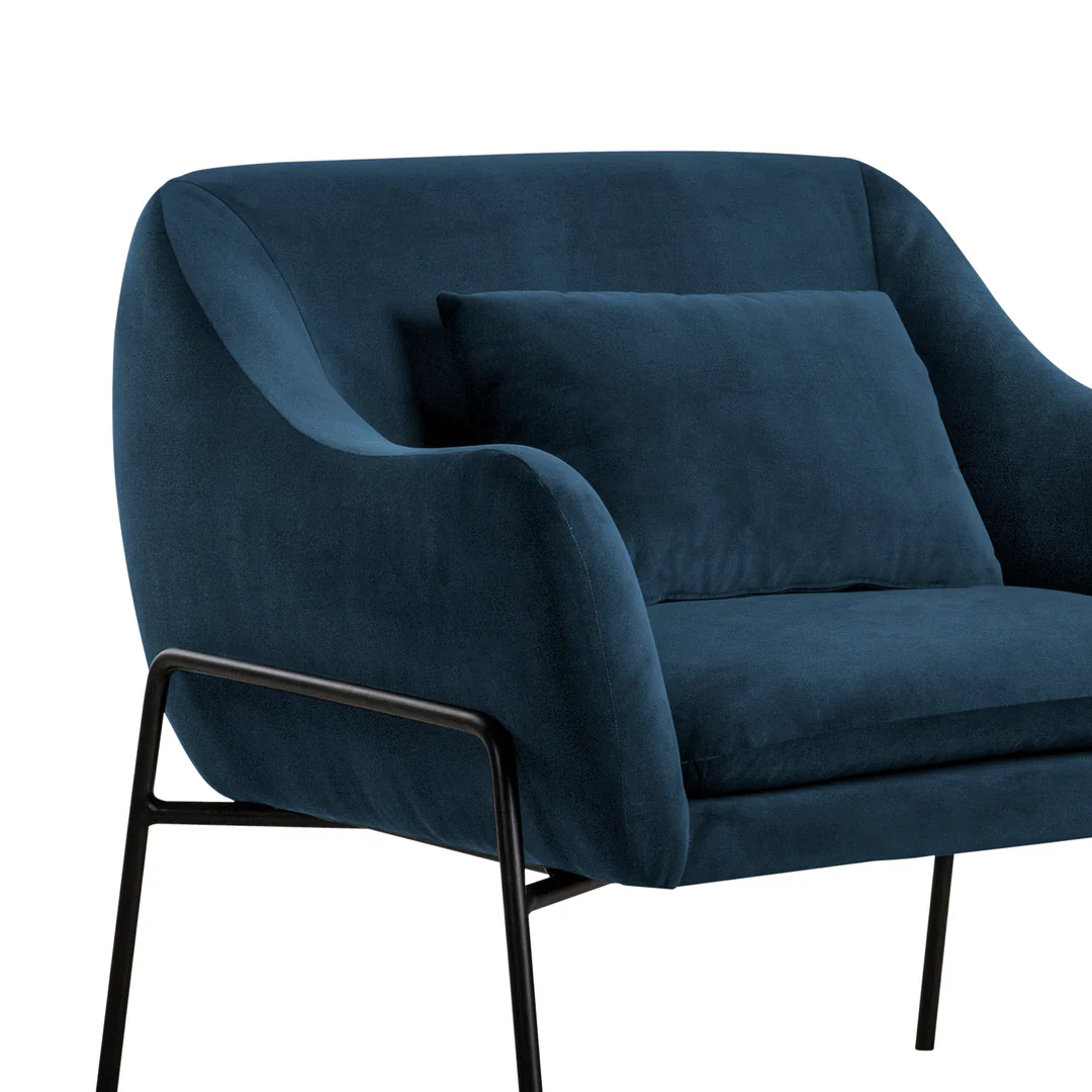 Karen Contemporary Velvet Lounge Chair - Image 4