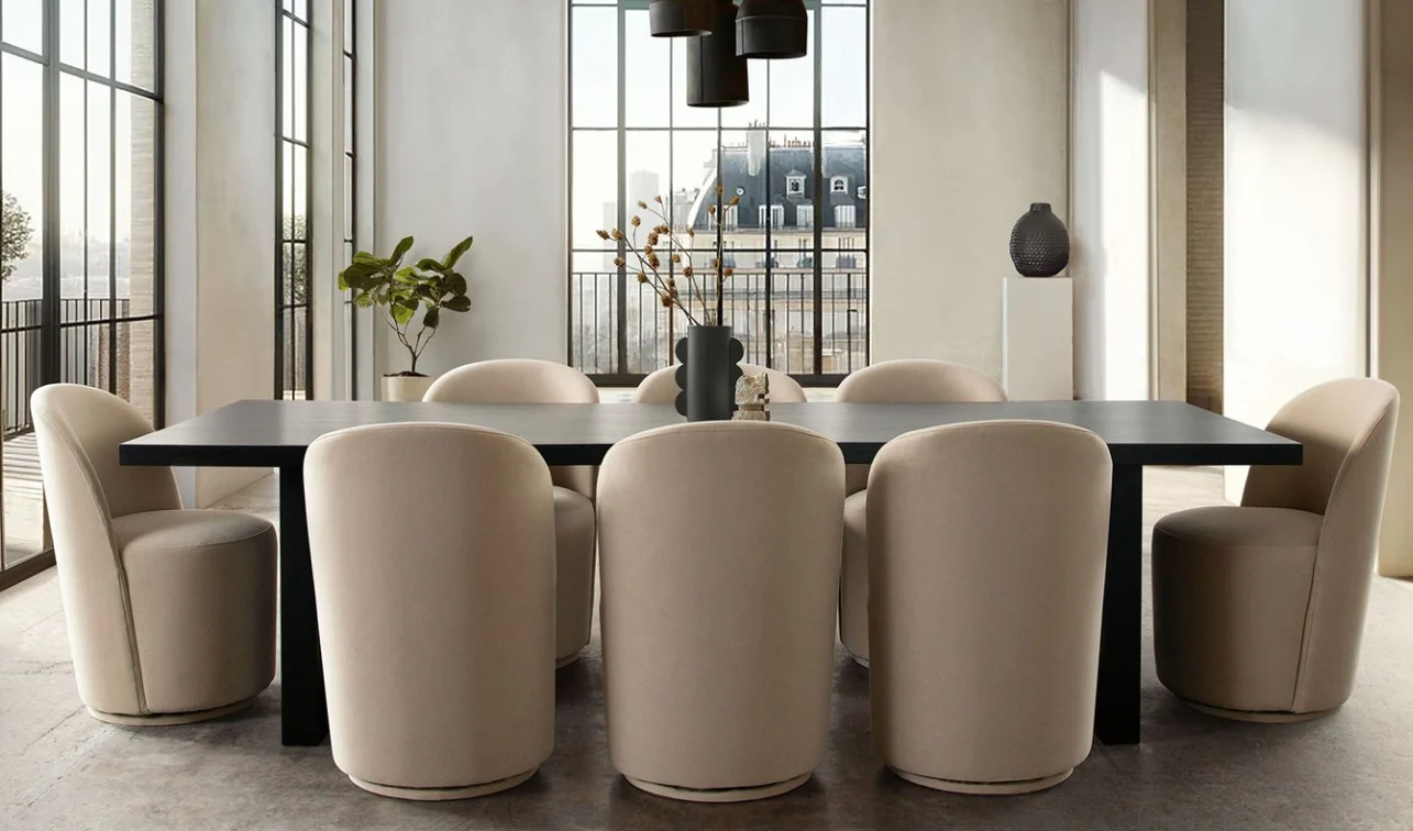 Kendall Bouclé Swivel Dining Chair (2/Box) - Image 5