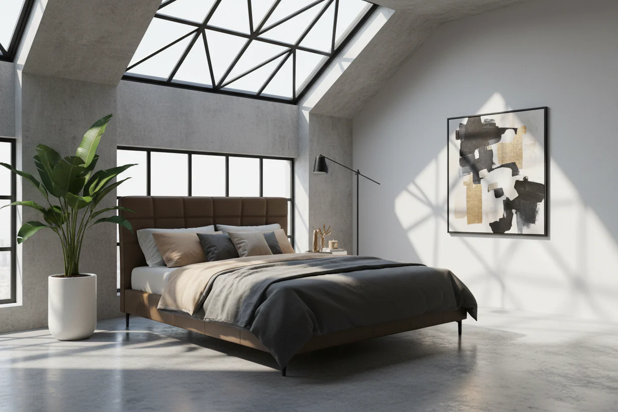 Lauren Leather Platform Bed - Image 10