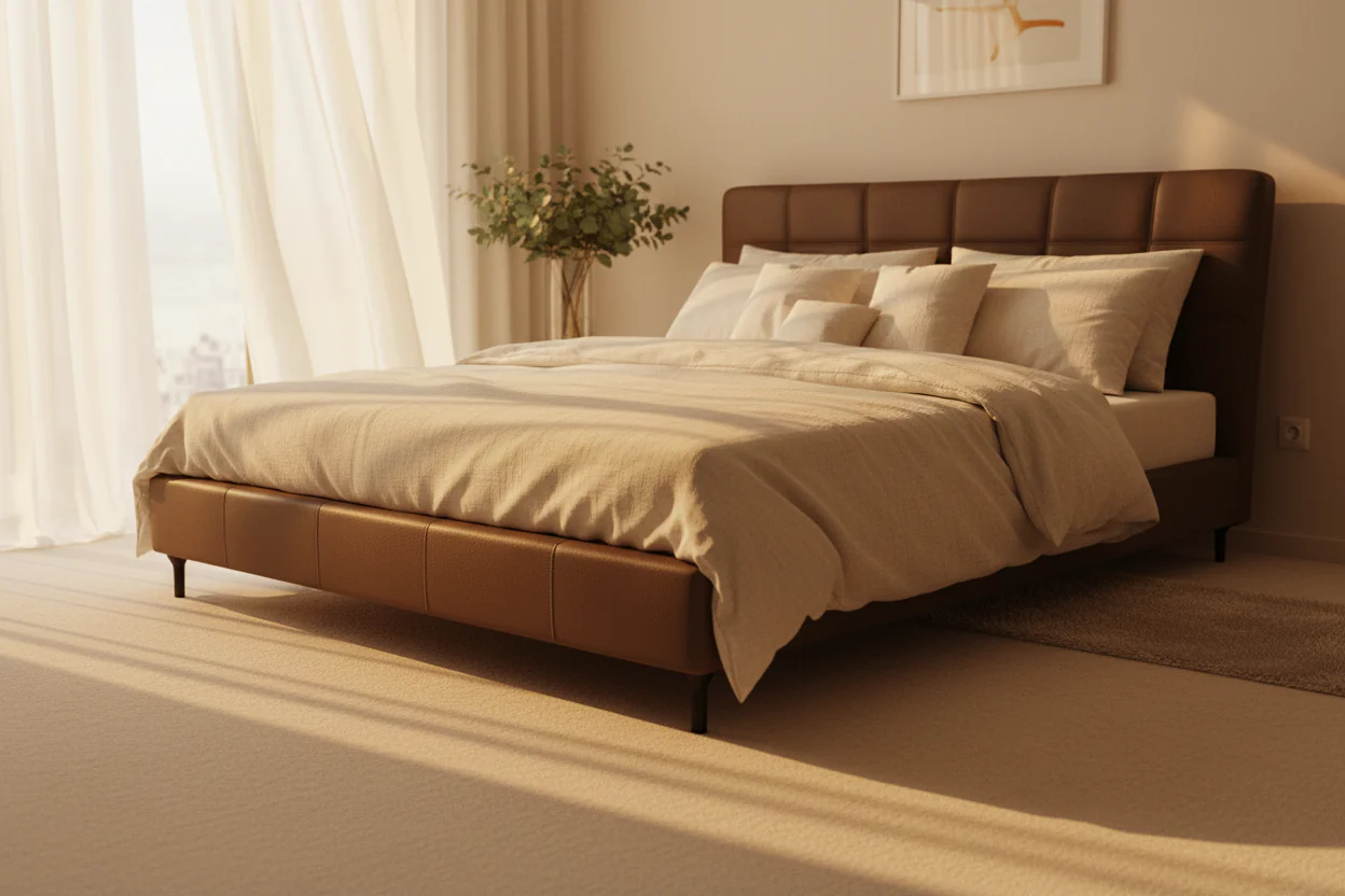 Lauren Leather Platform Bed - Image 2
