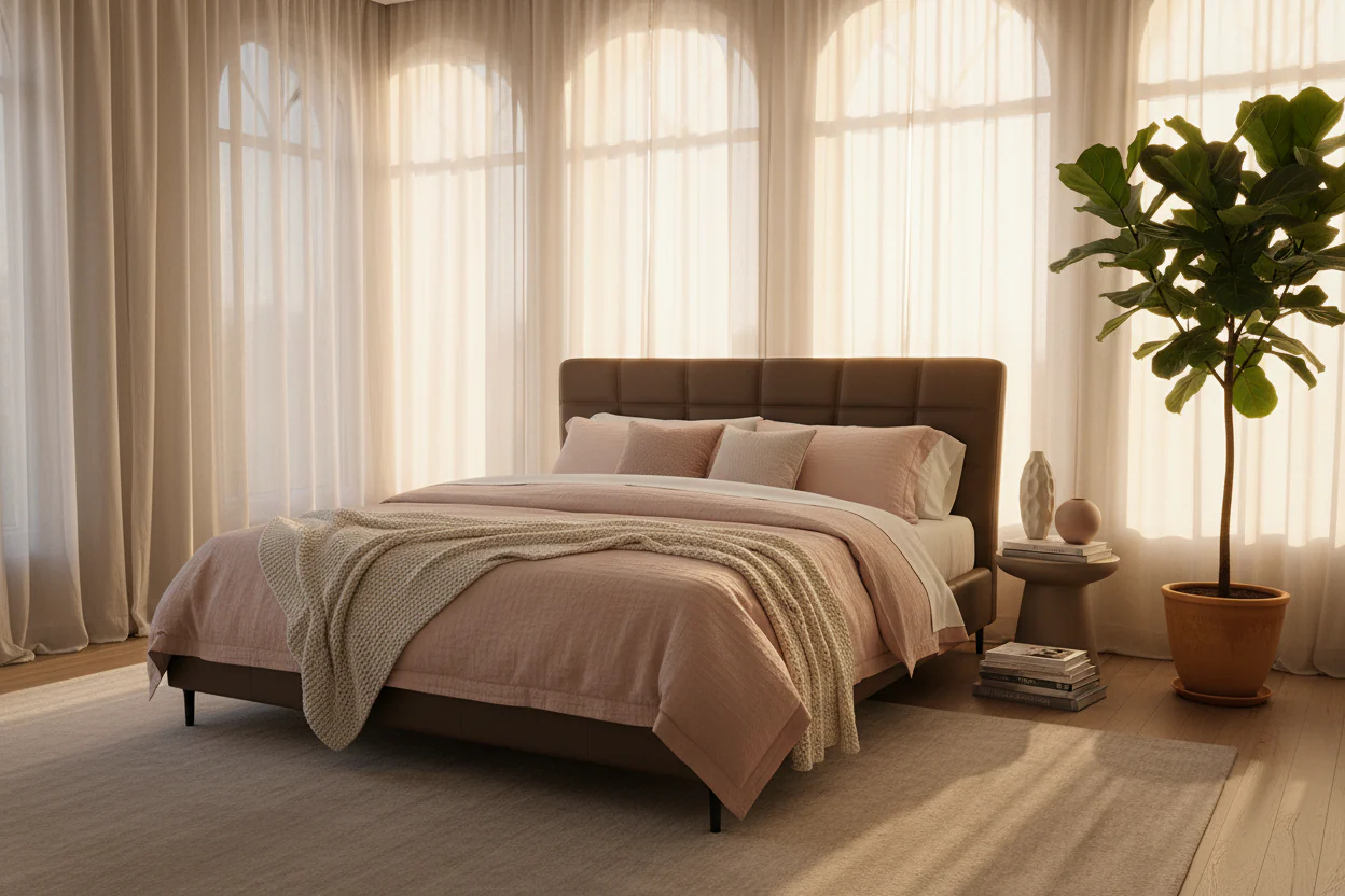 Lauren Leather Platform Bed - Image 3
