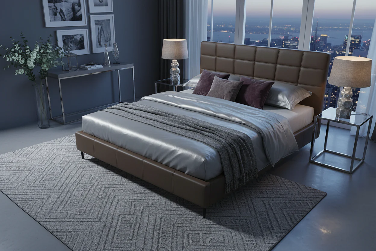 Lauren Leather Platform Bed - Image 7