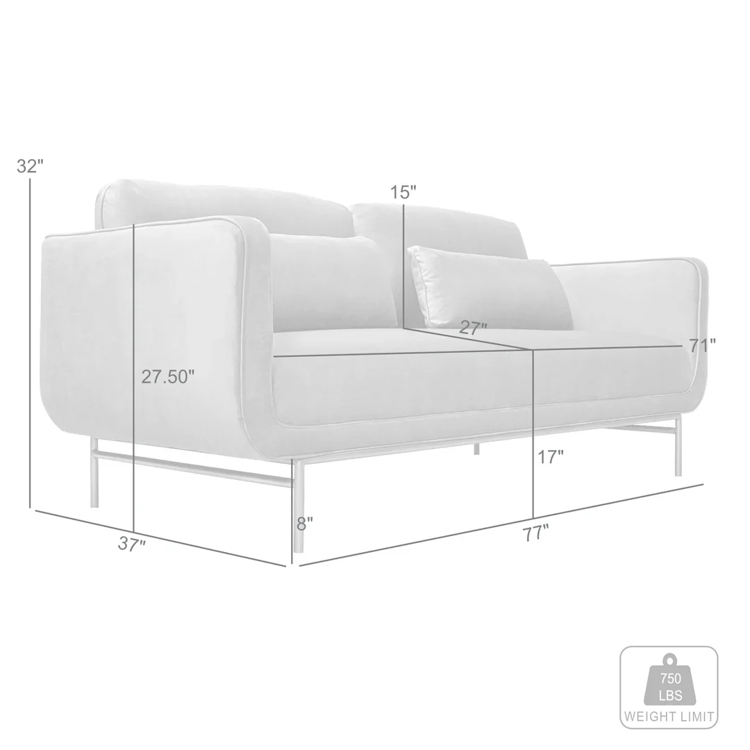 Lilou Modern Velvet Sofa - Image 16