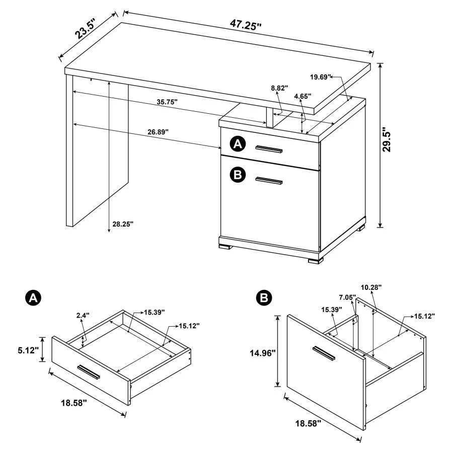 Liora 2-drawer Office Desk - Image 10
