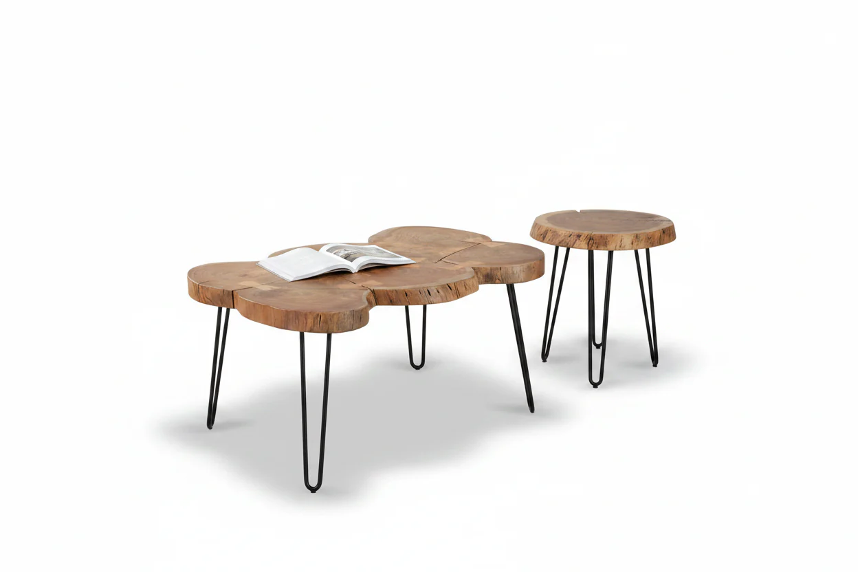 Live Edge Coffee and End Table Set