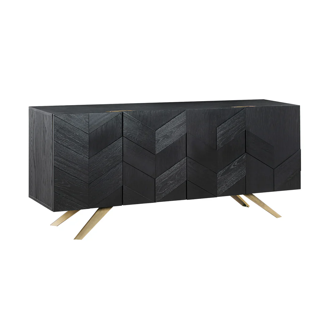 Lombard Black Chevron Sideboard - Image 2
