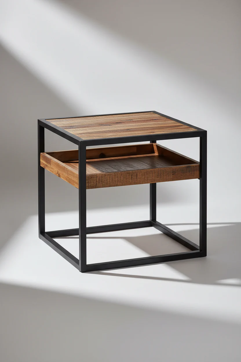 Ludgate Industrial Rustic Side Table - Image 2