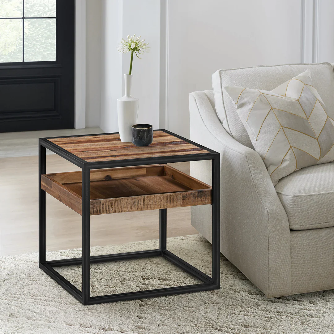 Ludgate Industrial Rustic Side Table - Image 3
