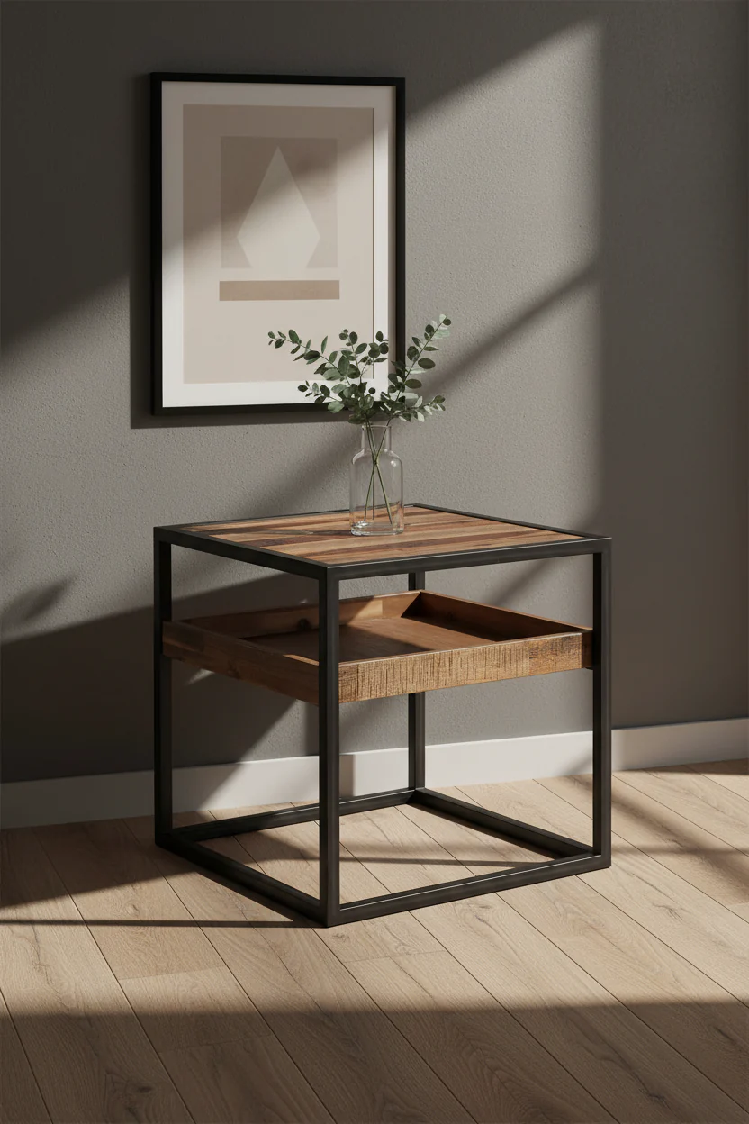 Ludgate Industrial Rustic Side Table - Image 6