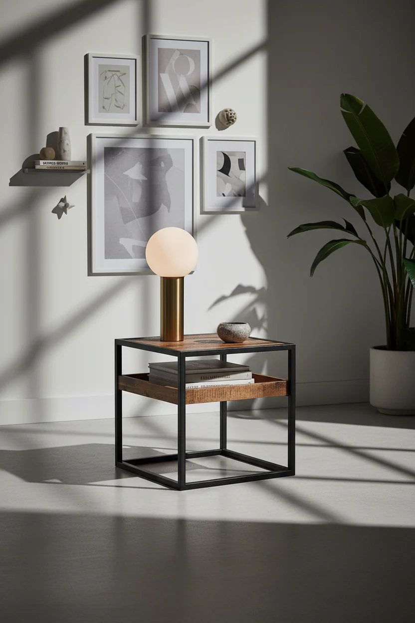Ludgate Industrial Rustic Side Table - Image 8