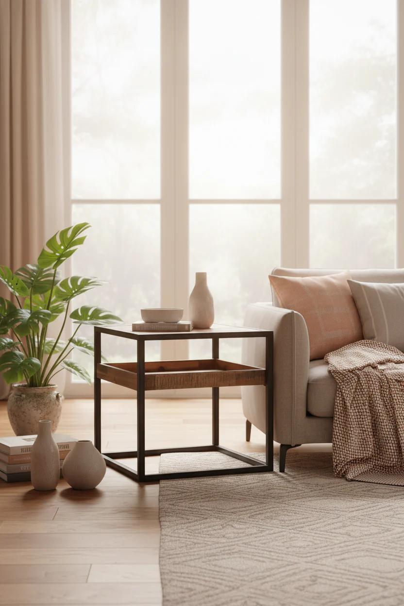 Ludgate Industrial Rustic Side Table - Image 9