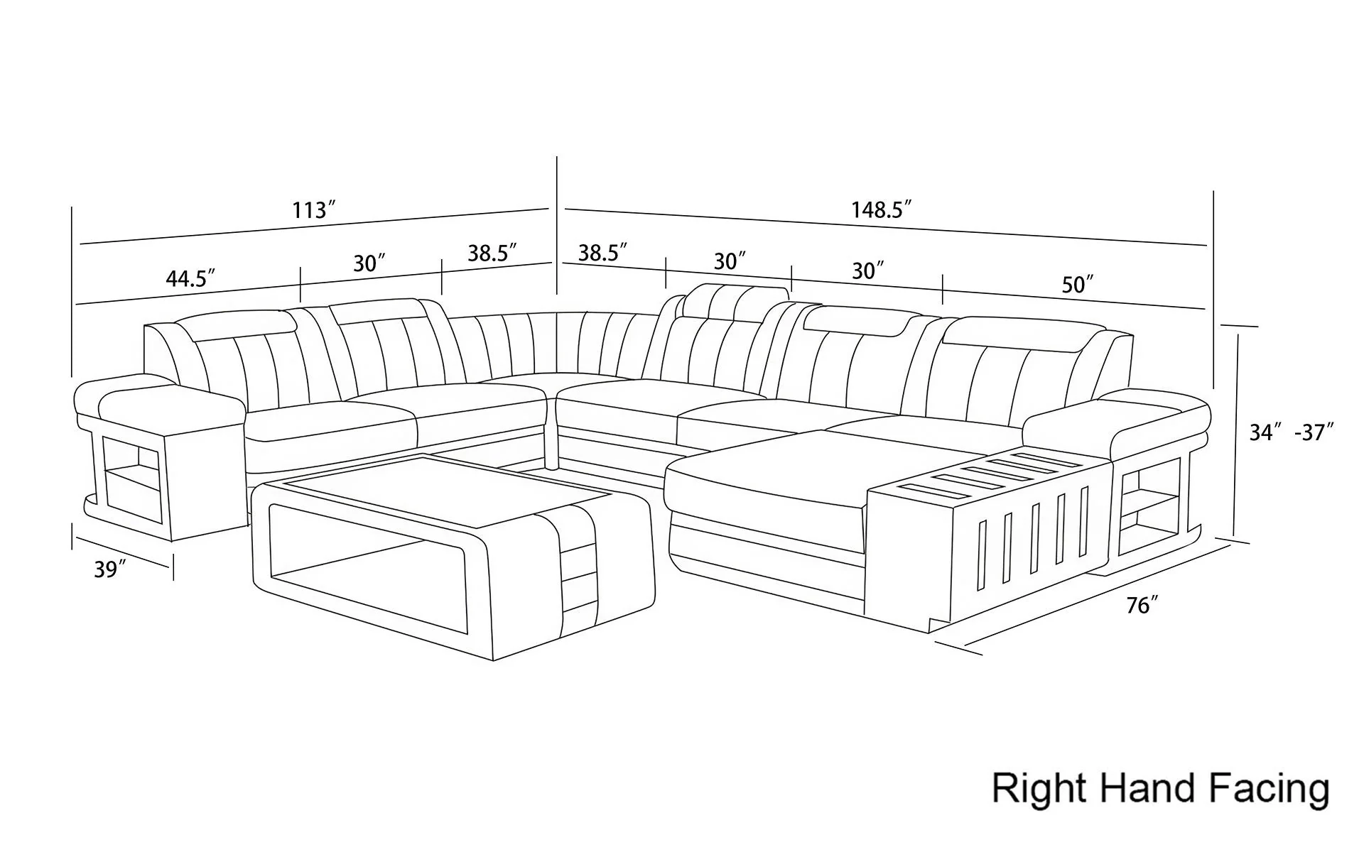 Luminous Comfort Modern LED Sectional - Image 10