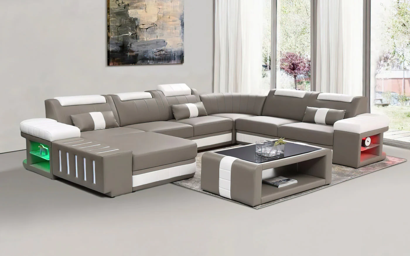 Luminous Comfort Modern LED Sectional - Image 12
