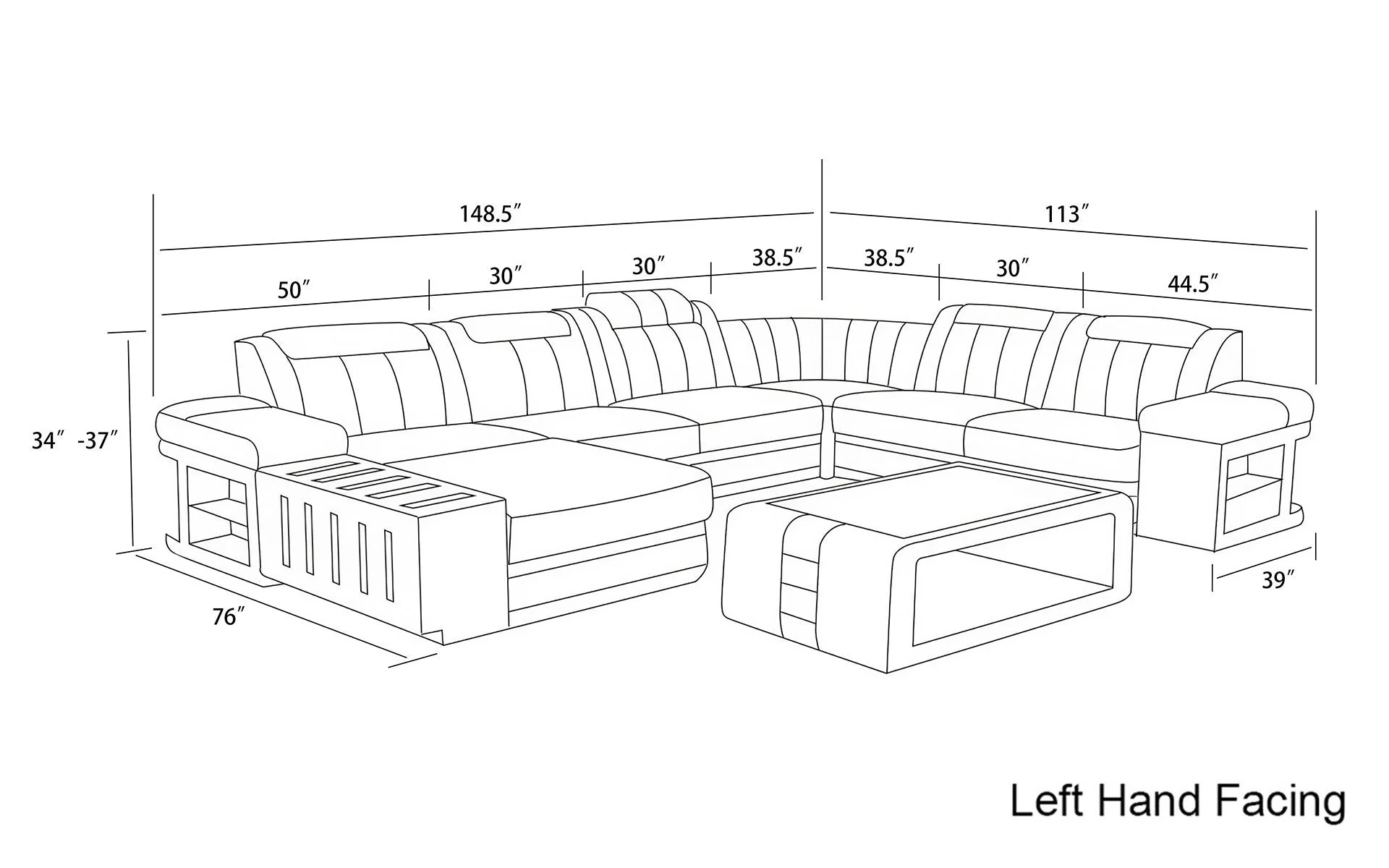 Luminous Comfort Modern LED Sectional - Image 9