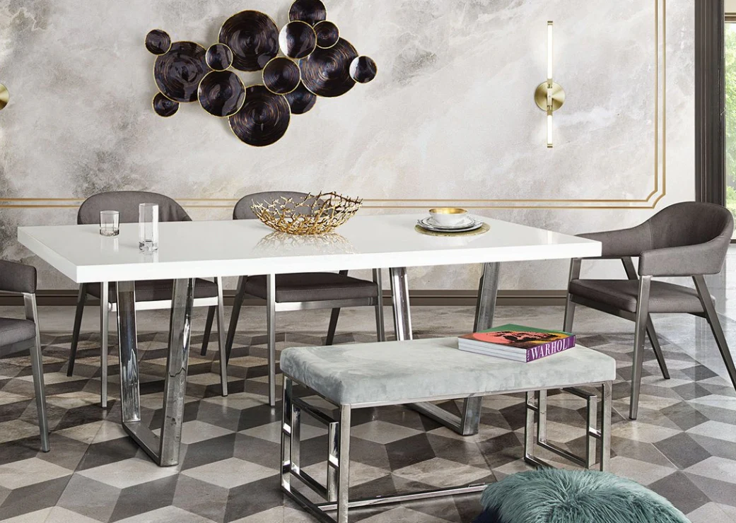 Luna Modern High-Gloss Dining Table - Image 4