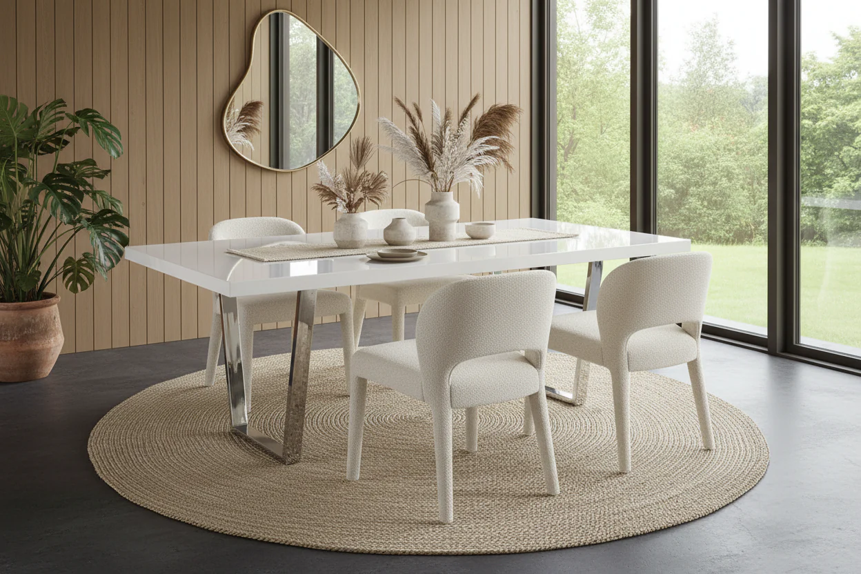 Luna Modern High-Gloss Dining Table - Image 5