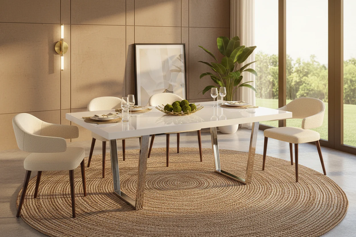 Luna Modern High-Gloss Dining Table - Image 6