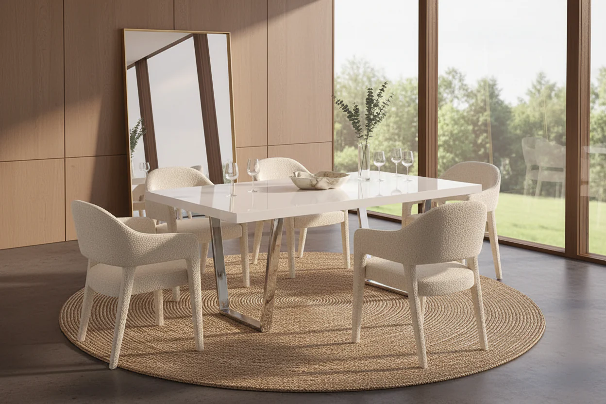 Luna Modern High-Gloss Dining Table - Image 7