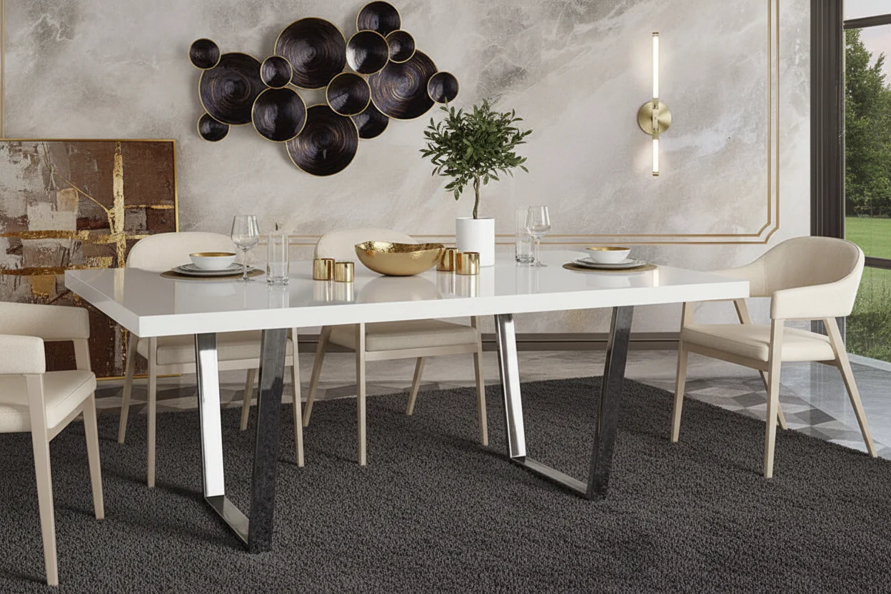 Luna Modern High-Gloss Dining Table - Image 8