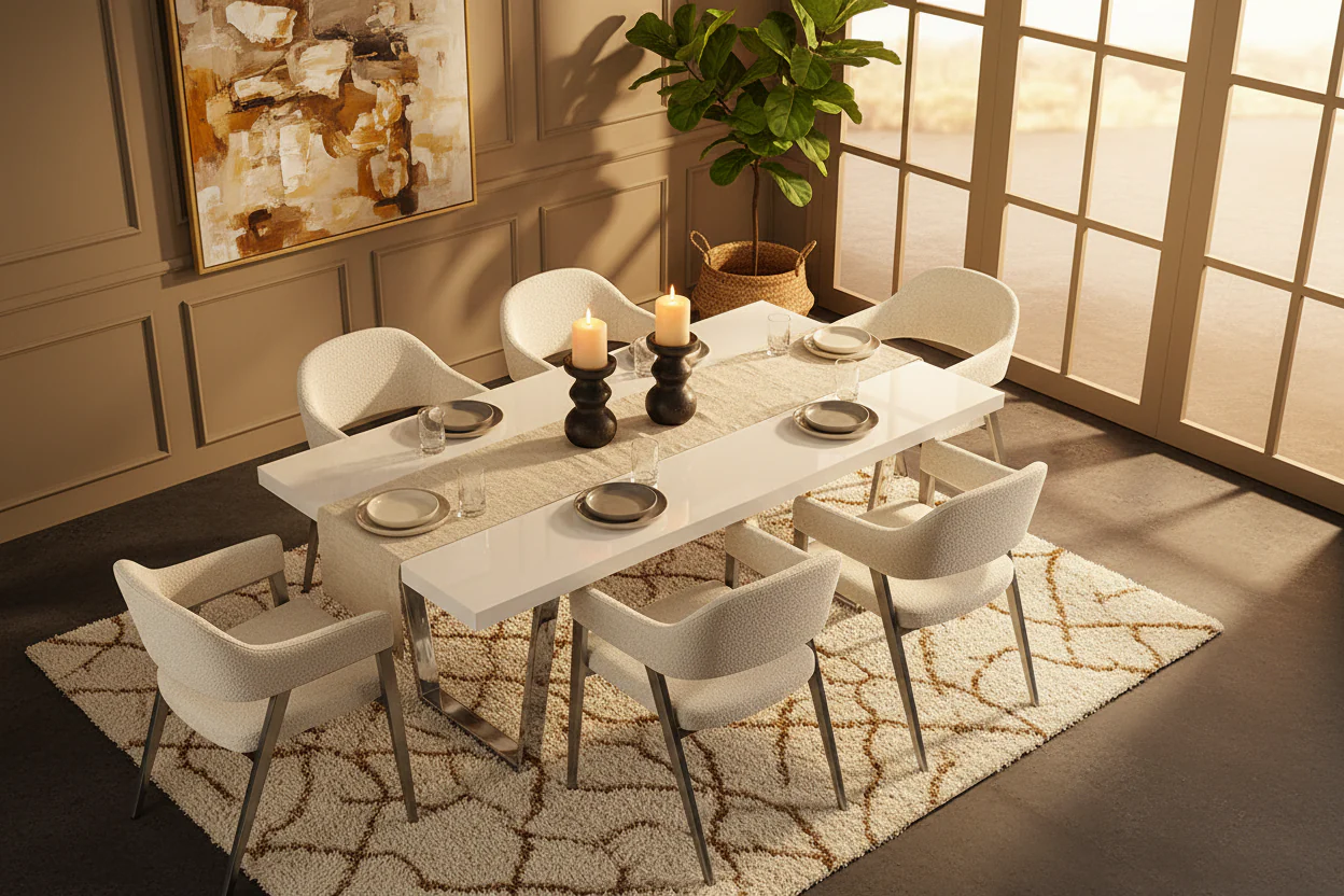 Luna Modern High-Gloss Dining Table - Image 9