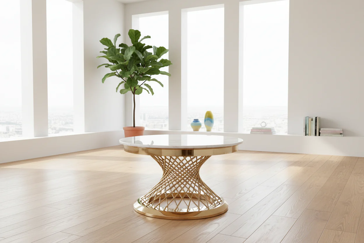 Luxe Spiral Gold Coffee Table Set - Image 10