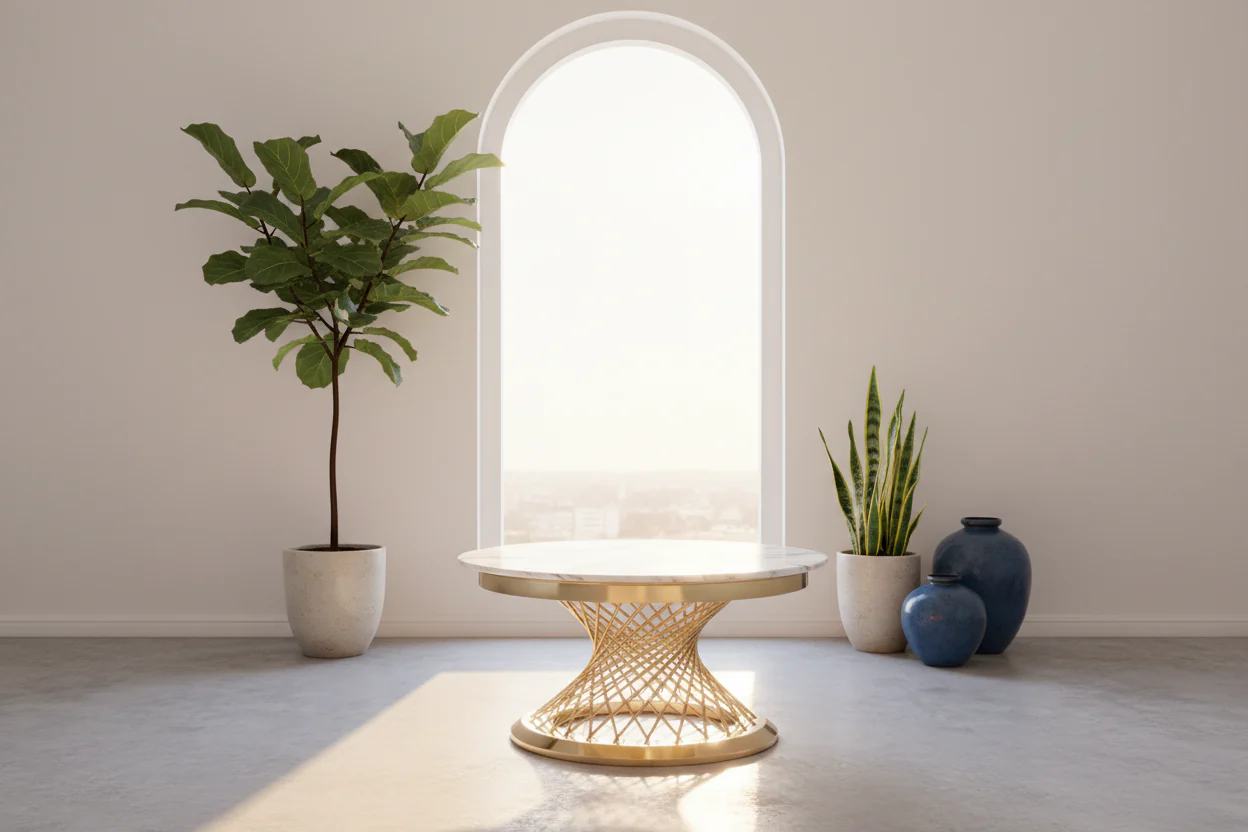 Luxe Spiral Gold Coffee Table Set - Image 2