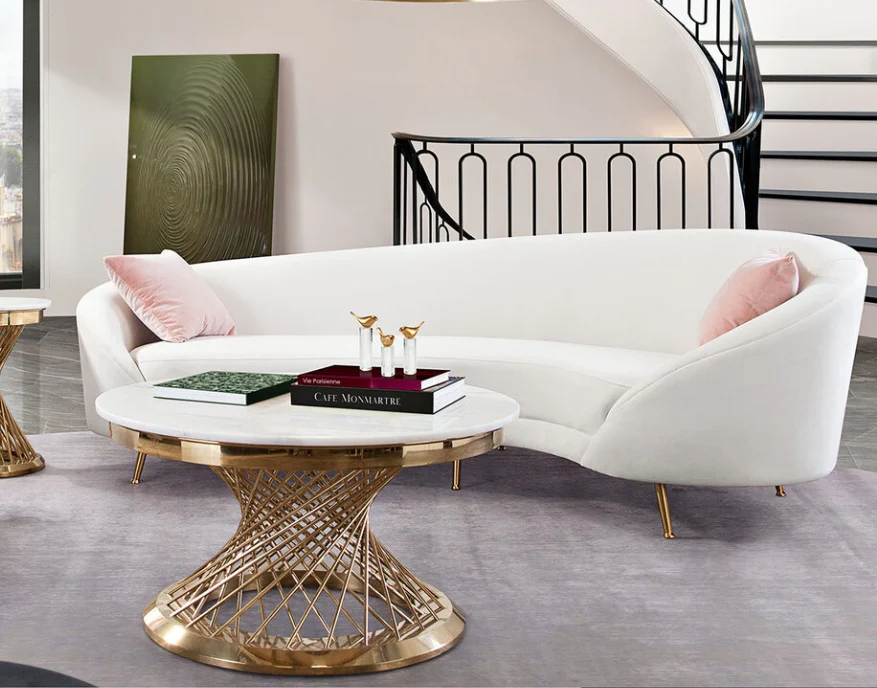 Luxe Spiral Gold Coffee Table Set - Image 3