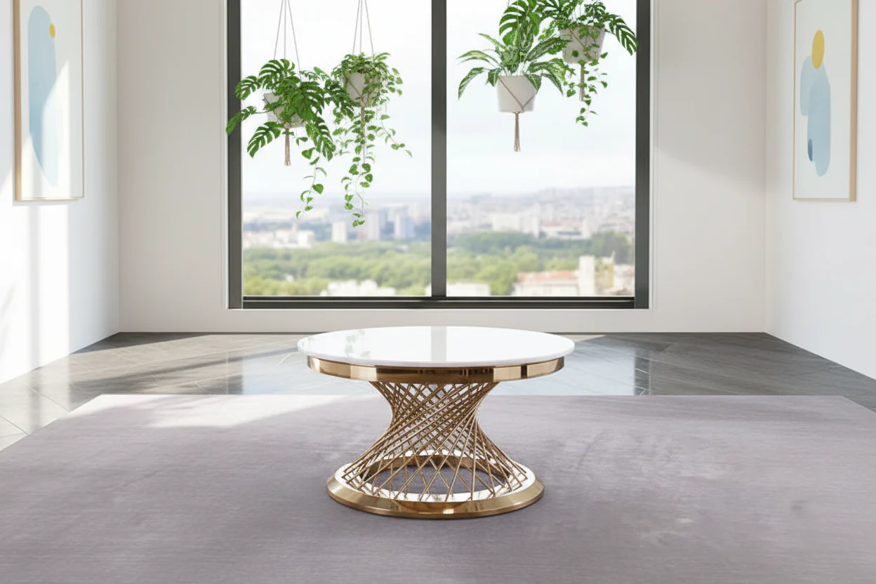 Luxe Spiral Gold Coffee Table Set - Image 7