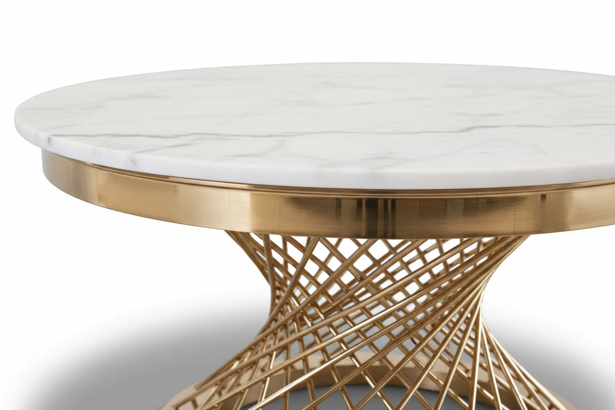 Luxe Spiral Gold Coffee Table Set - Image 8