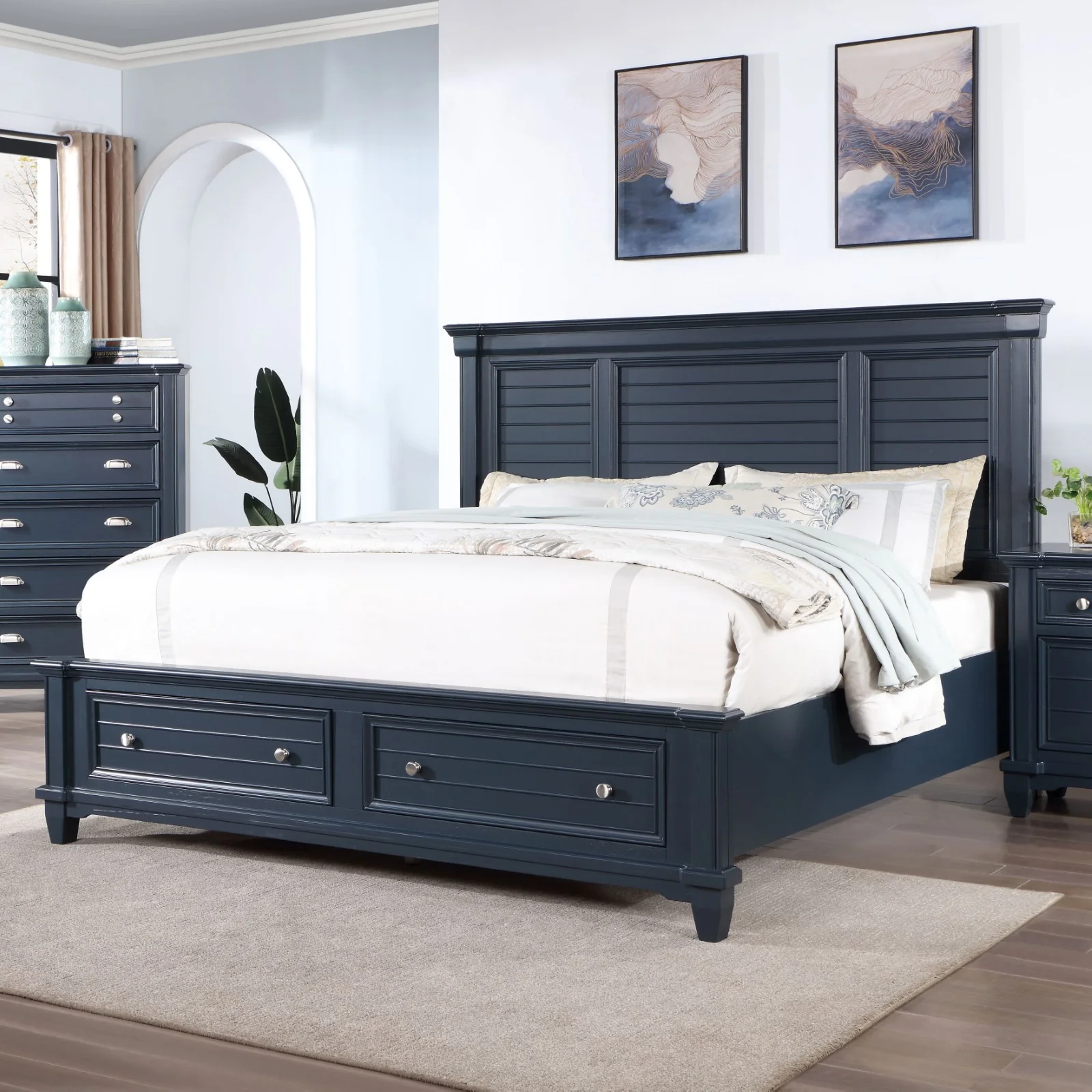 Manzanillo Tall Panel Platform Bed with Storage - Image 15